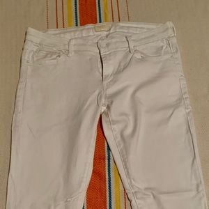 Mother Denim Skinny White Jeans